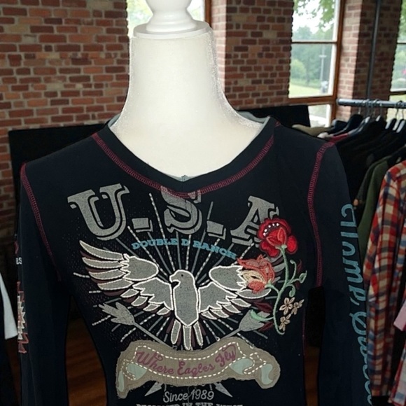 Double D Black Long Sleeve Graphic Top - Picture 6 of 14